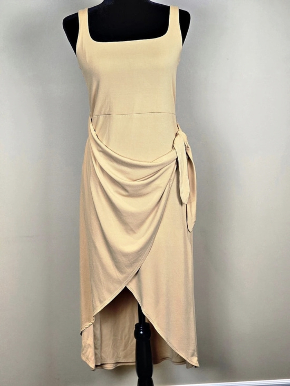 Wilfred Beige Draped Midi Dress Like New